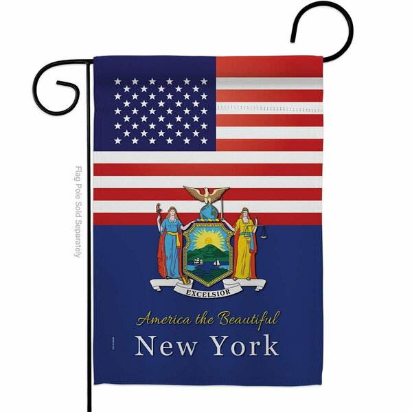 Guarderia 13 x 18.5 in. USA New York American State Vertical Garden Flag with Double-Sided GU3904768